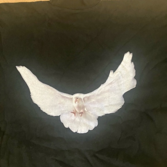 Rare Yeezy x GAP Yeezy Balenciaga White Dove 3/4 Sleeve T Black M - Picture 4 of 9